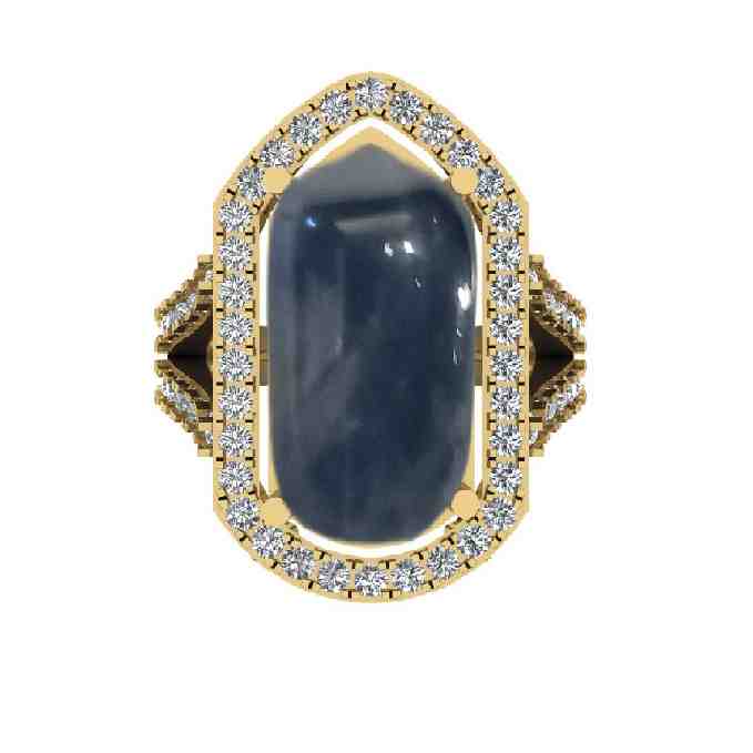 Pear Cut Blue Sapphire Gemstone Ring LR11364A